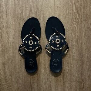 Jack Rogers Jelly Black and Gold Sandals